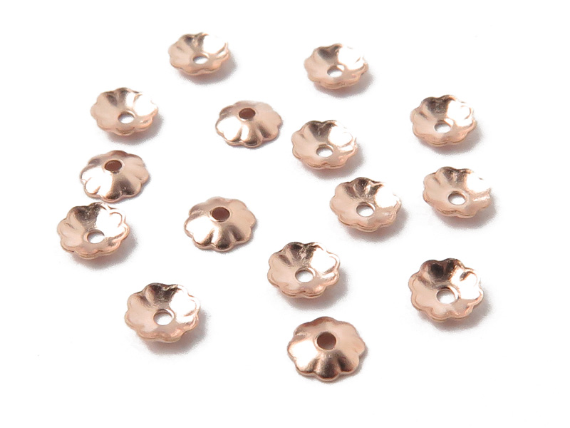 Rose Gold Filled Flower Bead Cap 3mm