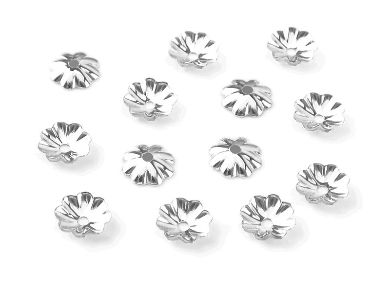 Sterling Silver Flower Bead Cap 3mm