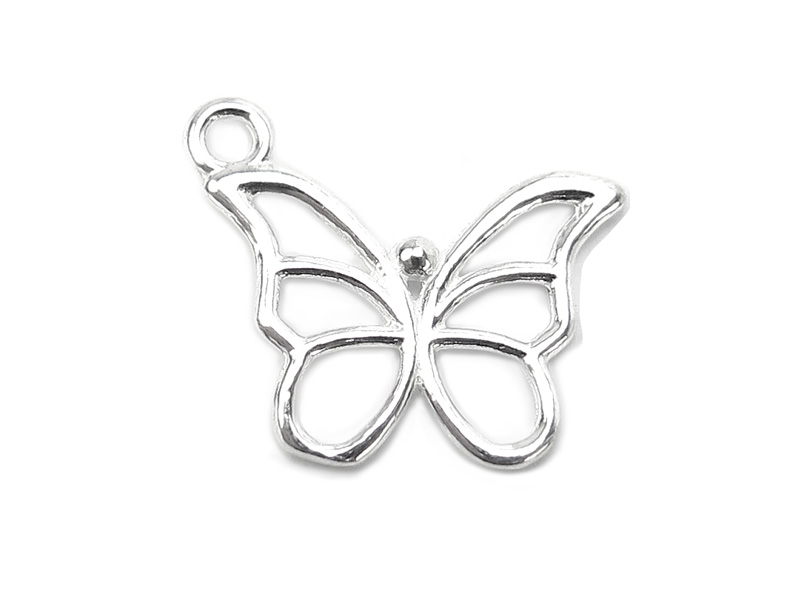 Sterling Silver Butterfly Charm 15mm