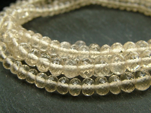AA+ Scapolite Micro-Faceted Rondelles~ Various Sizes ~ 8'' Strand