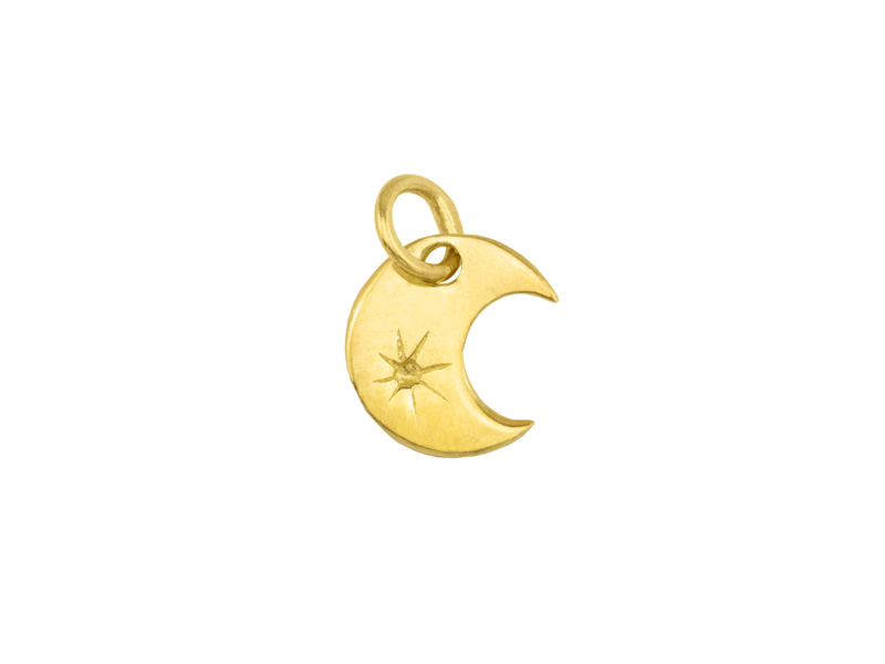 Gold Vermeil Crescent Moon Charm 8.5mm