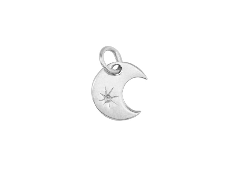 Sterling Silver Crescent Moon Charm 8.5mm