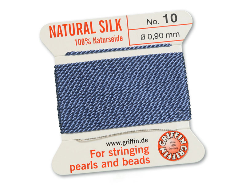 Griffin Silk Beading Thread & Needle ~ Size 10 ~ Blue