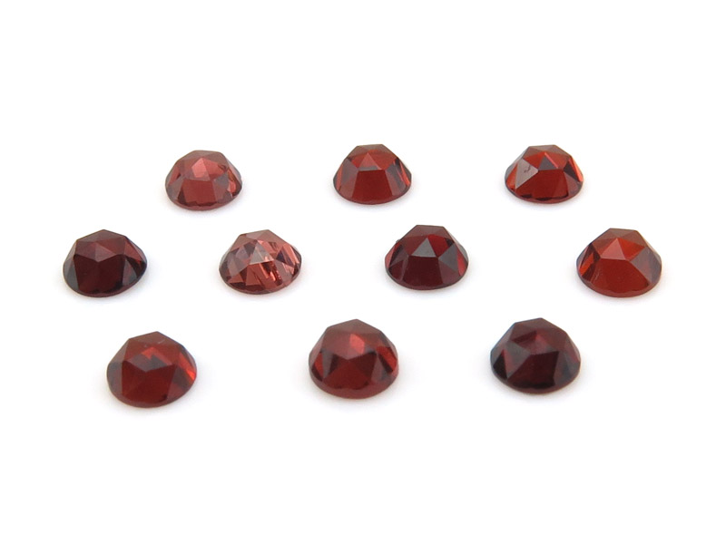 Garnet Rose Cut Round Cabochon ~ Various Sizes