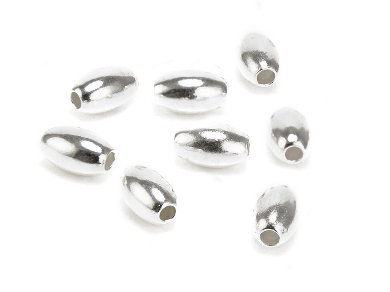 Sterling Silver Oval Bead 7mm x 4mm