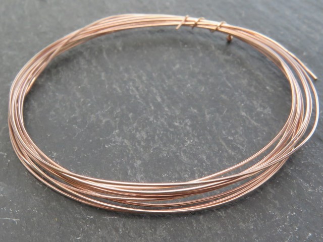 Rose Gold Vermeil Wire ~ 24 gauge (0.5mm) ~ Soft ~ Round ~ 5ft
