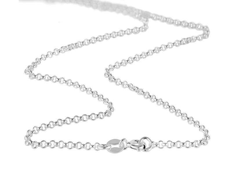 Sterling Silver Rolo Chain (2mm) Necklace with Spring Clasp ~ 18''