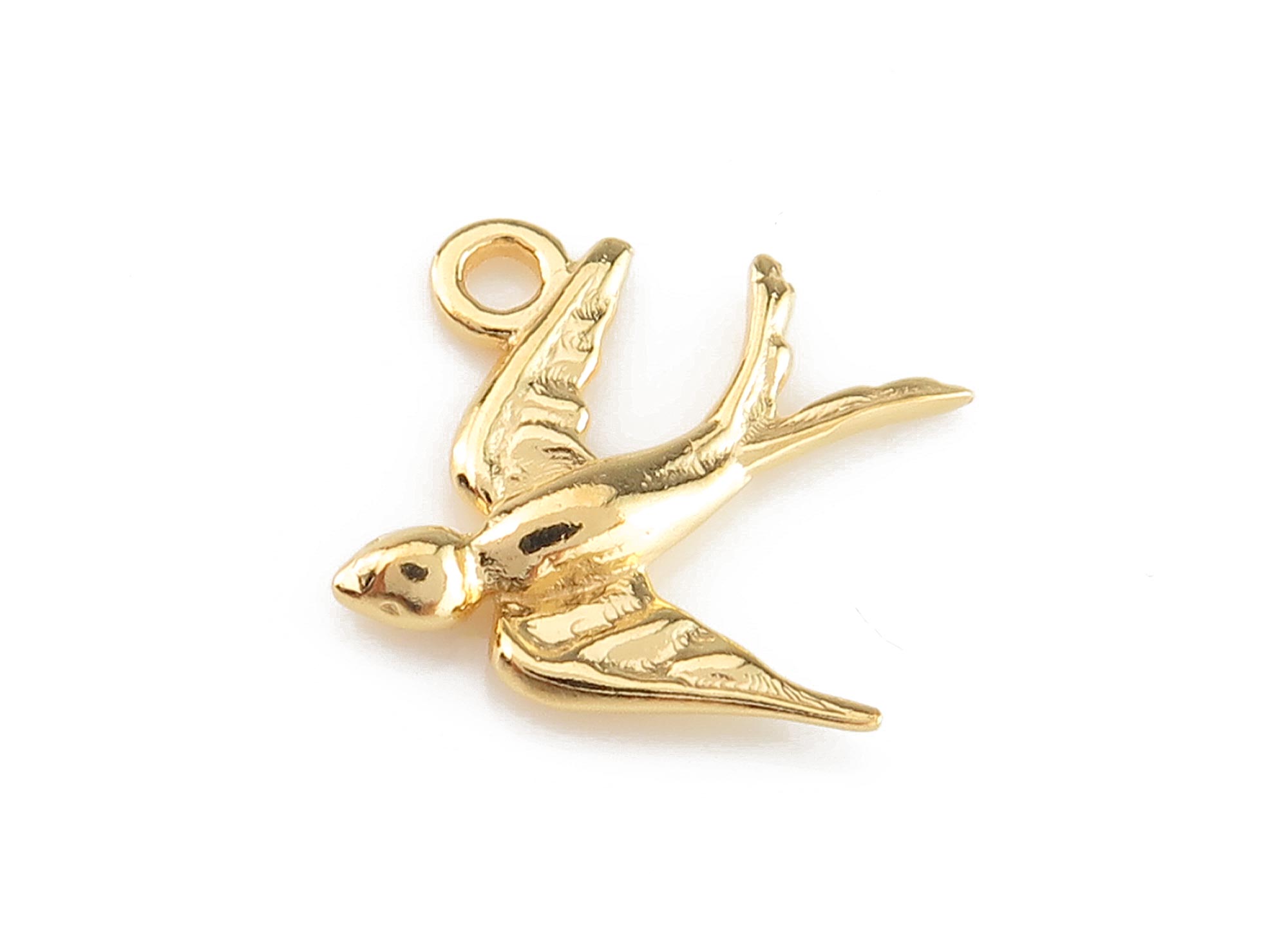 Gold Vermeil Swallow Pendant 15mm