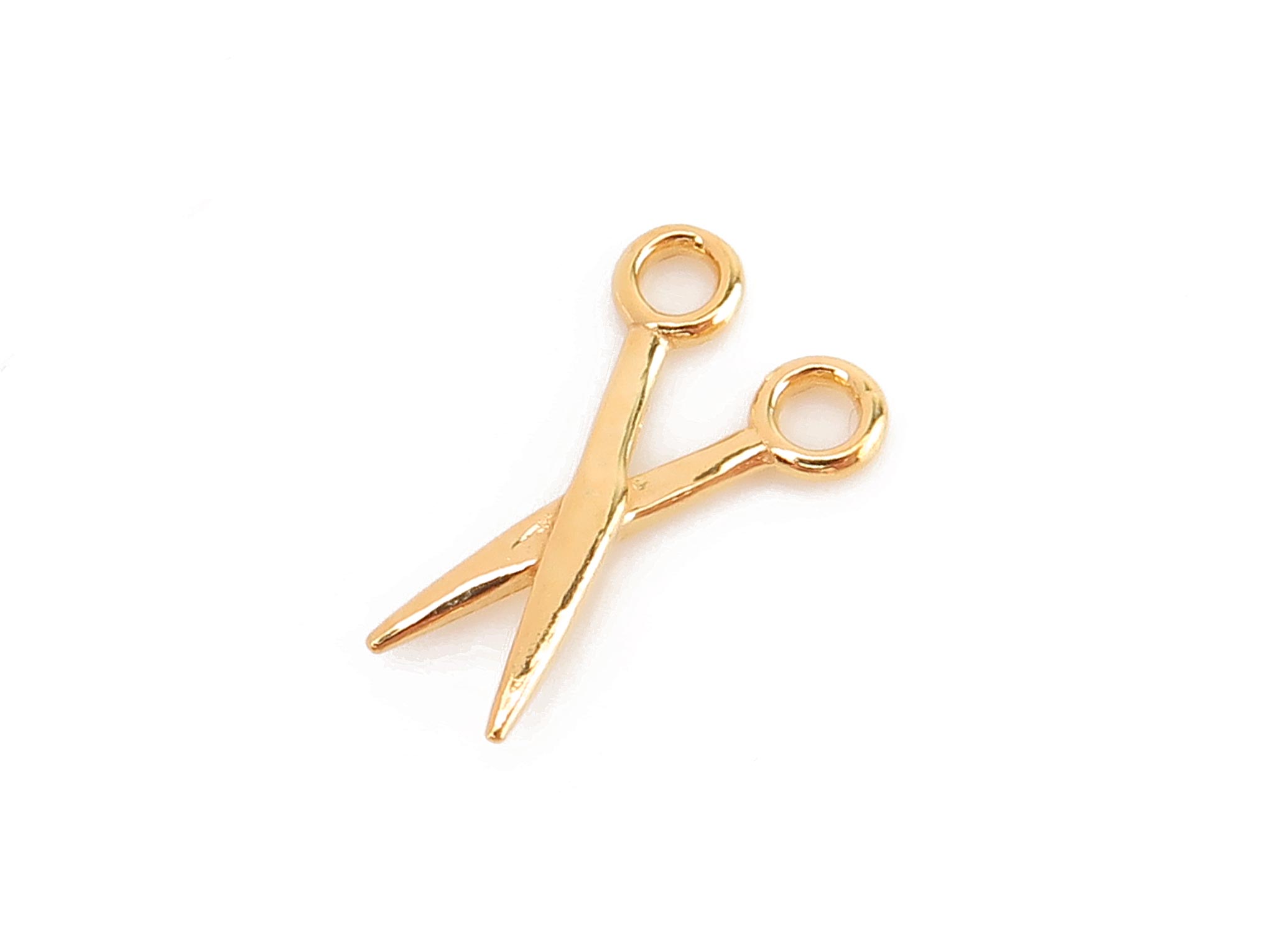 Gold Vermeil Scissors Charm 15mm