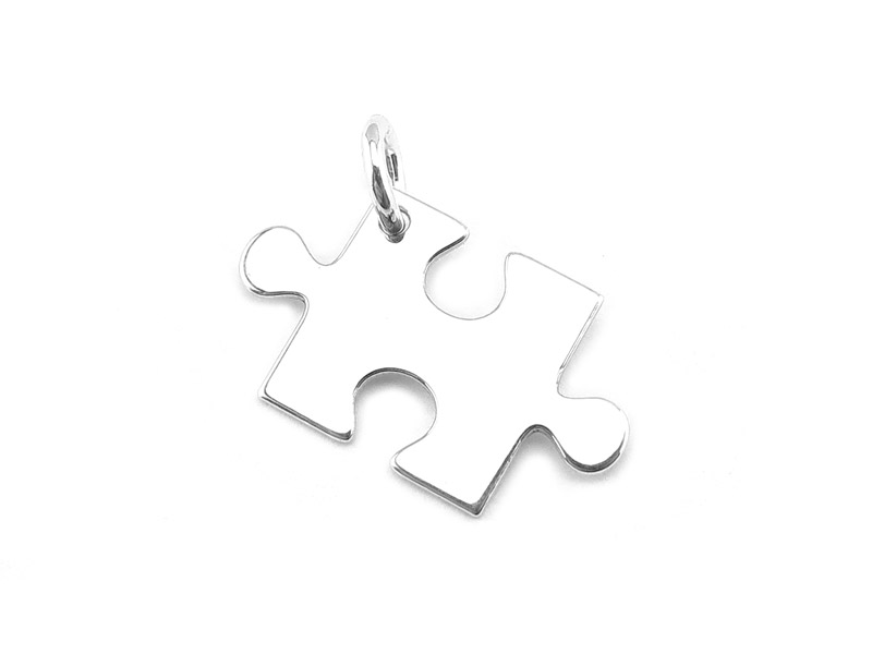 Sterling Silver Jigsaw Pendant 19mm