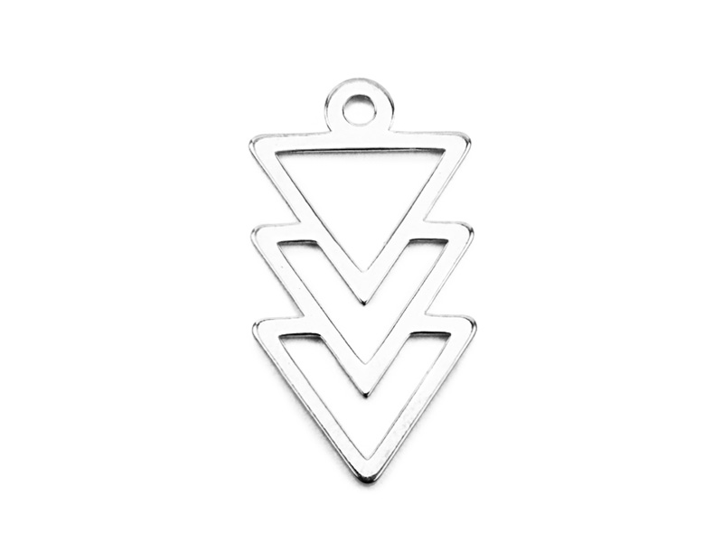 Sterling Silver Triangles Pendant 16mm