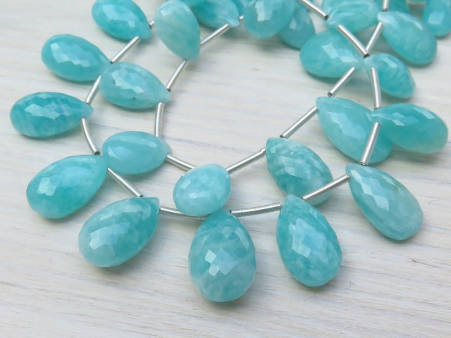 AA Amazonite Micro-Faceted Pear Briolettes ~ Various Sizes