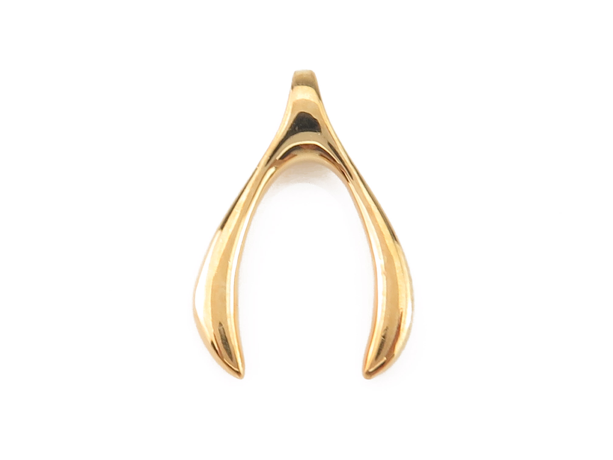 Gold Vermeil Wishbone Pendant 20mm