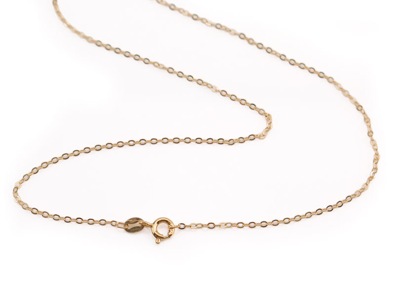 Gold Filled Flat Cable Chain Necklace with Spring Clasp ~ 24''