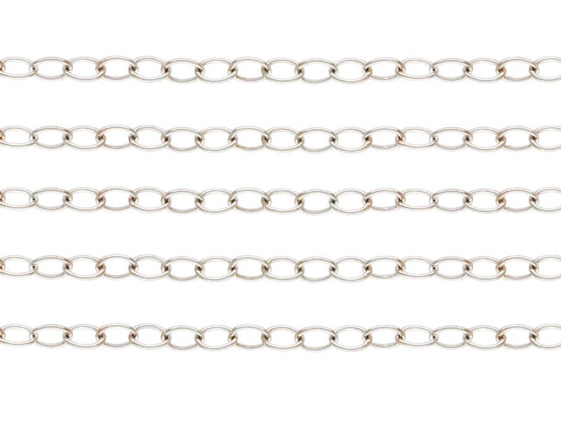 Sterling Silver Cable Chain 3 x 2.2mm ~ Offcuts