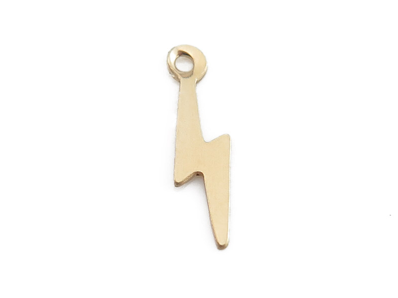 Gold Filled Lightning Bolt Charm 14mm