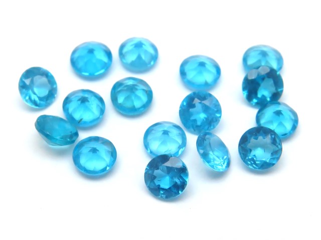 Neon Blue Apatite Faceted Round ~ Various Sizes