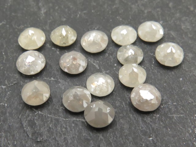 Grey Diamond Rose Cut Round Cabochon ~ Various Sizes