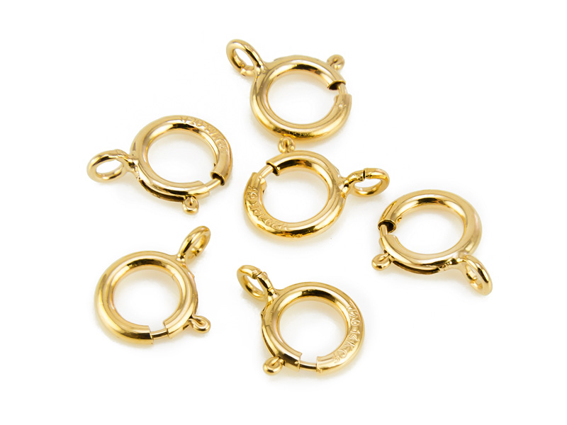 Gold Filled Spring Ring Clasp w/Open Ring 6mm