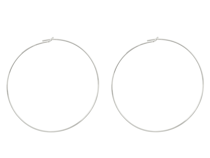Sterling Silver Beading Hoop 45mm PAIR