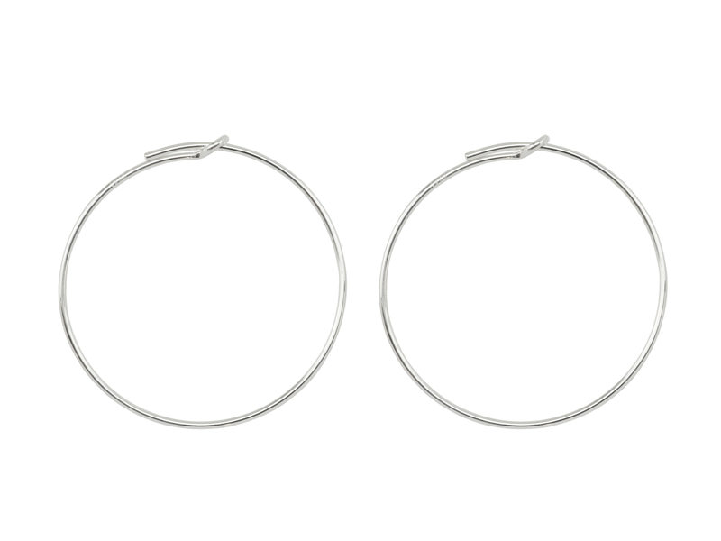 Sterling Silver Beading Hoop 30mm ~ PAIR