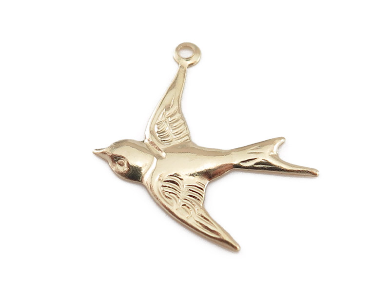 Gold Filled Swallow Pendant 19mm