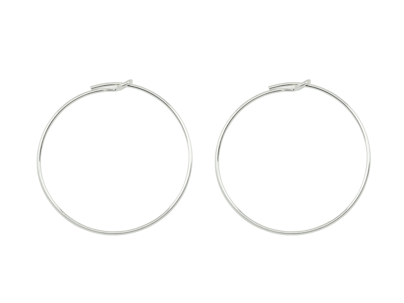 Sterling Silver Beading Hoop 25mm PAIR