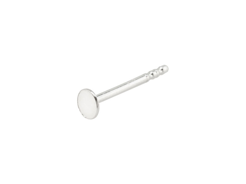 Sterling Silver Ear Post with Flat Pad 3mm