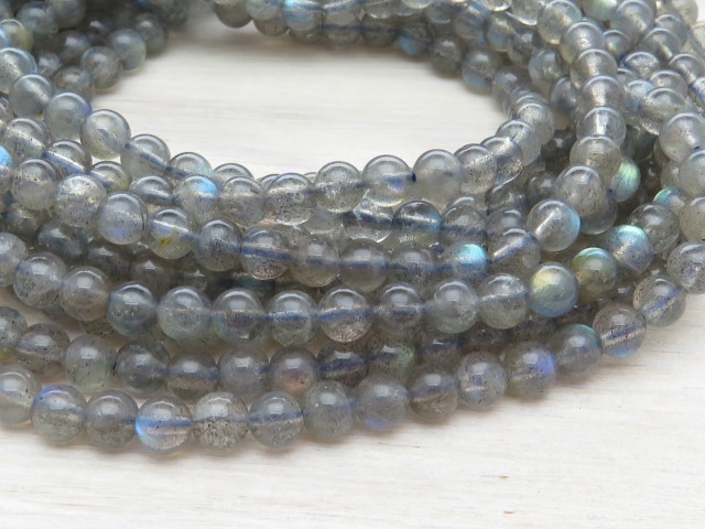 AA Labradorite Smooth Round Beads ~ 15'' Strand ~ Various Sizes