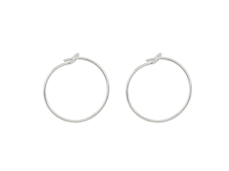 Sterling Silver Beading Hoop 15mm ~ PAIR