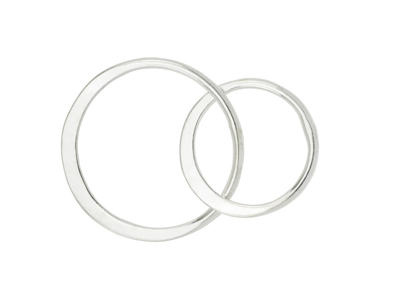 Sterling Silver Double Circle Connector 16mm x 12mm