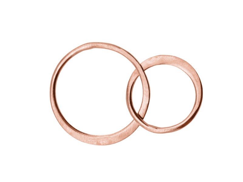 Rose Gold Vermeil Double Circle Connector 16mm x 12mm