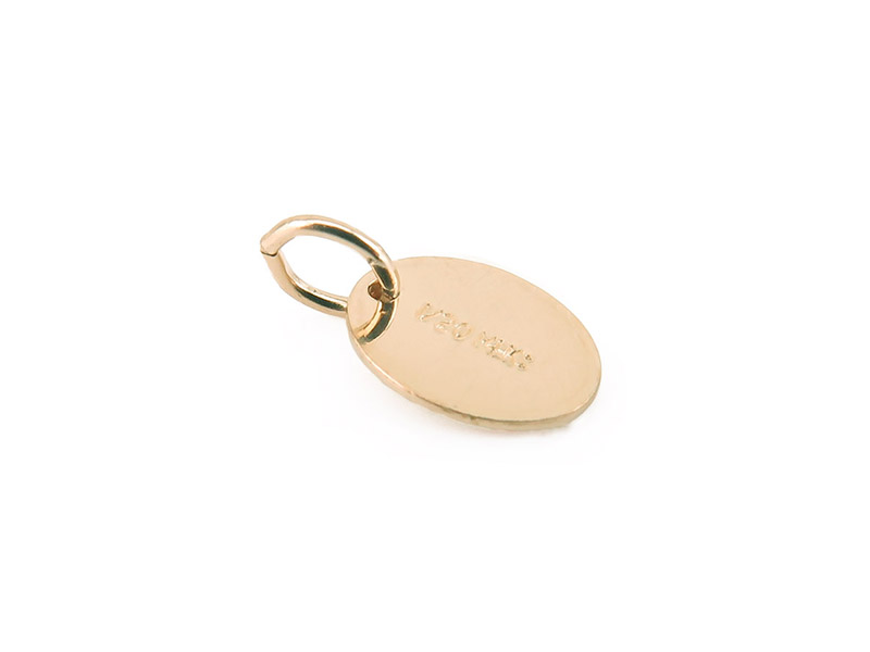 Gold Filled Stamped Oval Tag w/Open Ring 7mm