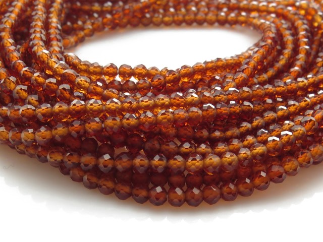 AAA Spessartine Garnet Micro-Faceted Rondelles 2.25mm ~ 12.5'' Strand