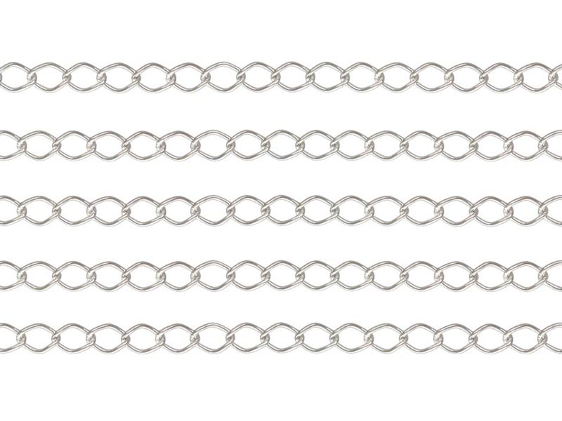 Sterling Silver Curb Chain 3 x 2.25mm ~ Offcuts