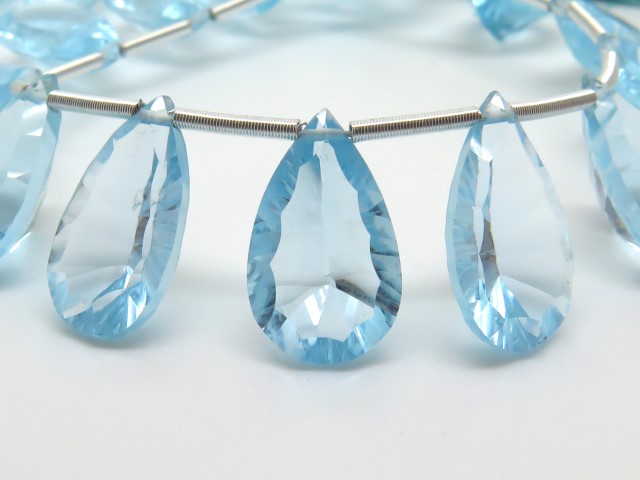 AAA Sky Blue Topaz Faceted Pear Cut Briolette ~ SINGLE~ Various Sizes