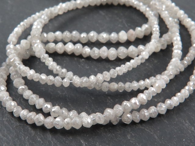 1.5-2 MM BCI#25 Multi Diamond Necklace 22 Cts Total 2 Strands Of Natural Multi Diamond Uncut Cube Beads AAA Quality Diamond Strand