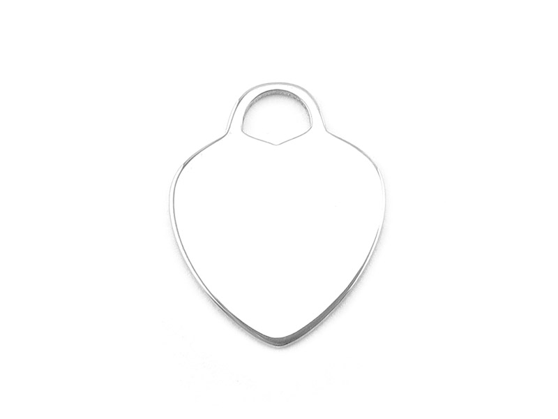 Sterling Silver Heart Pendant 16mm Optional Engraving