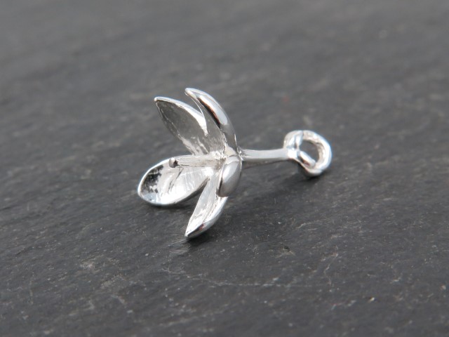 Sterling Silver Flower Bail with Peg