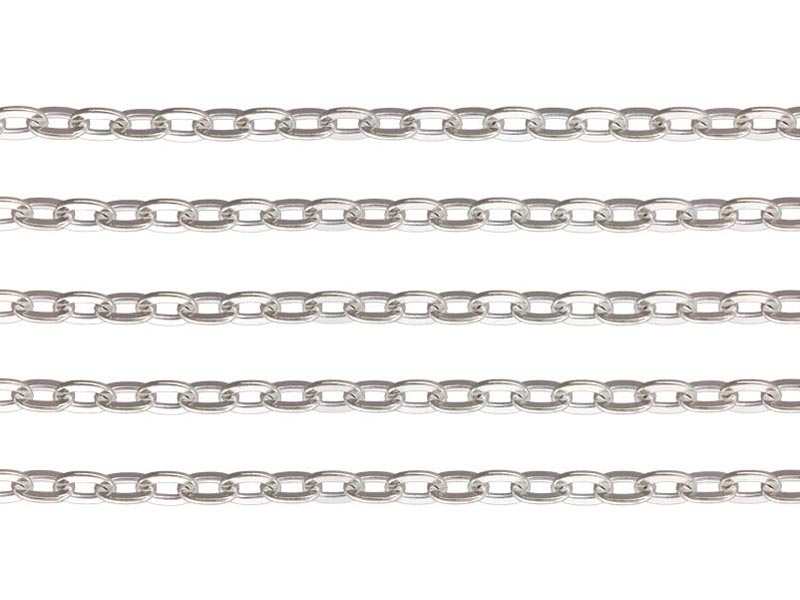 Sterling Silver Flat Cable Chain 2.7mm x 1.8mm ~ Offcuts