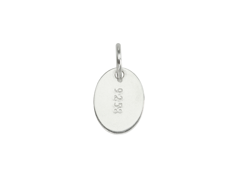 Sterling Silver 925 Stamped Oval Tag 7mm