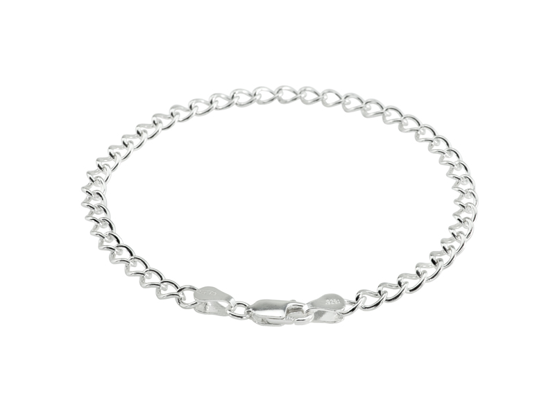 Sterling Silver Curb Chain Bracelet ~ 7''