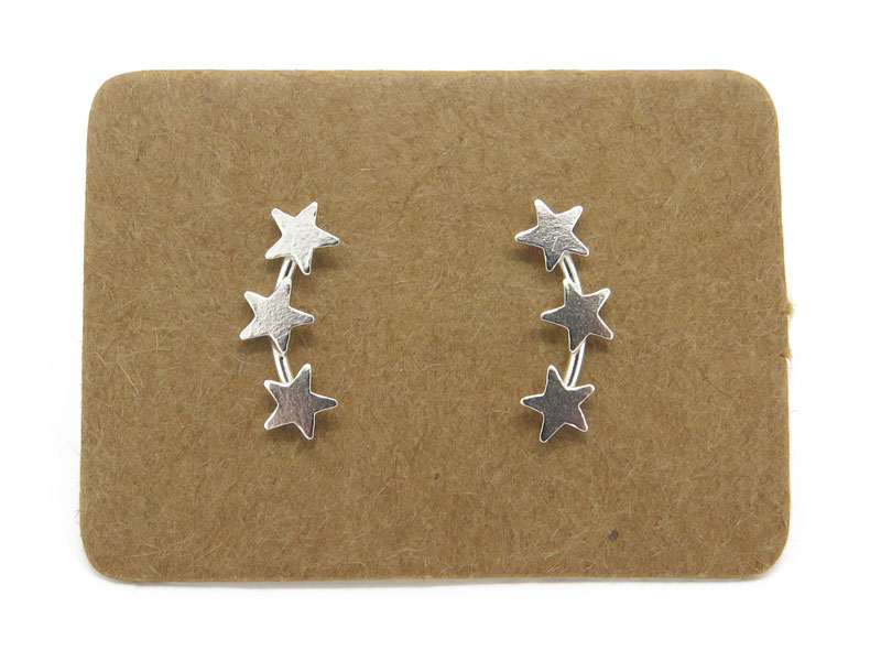 Sterling Silver Star Ear Creeper Studs ~ PAIR