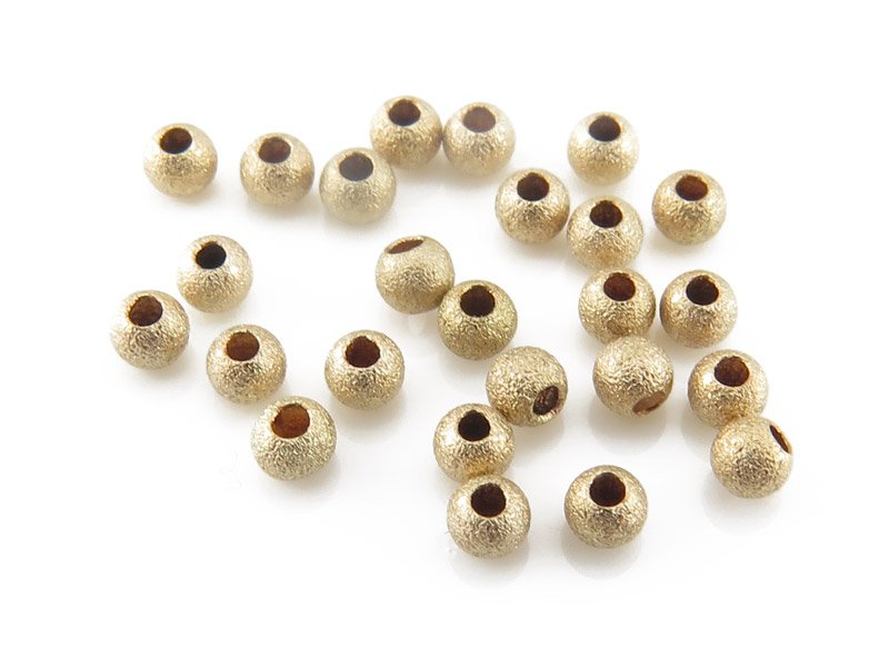 Gold Filled Frosted Bead 2mm ~ Pack of 10
