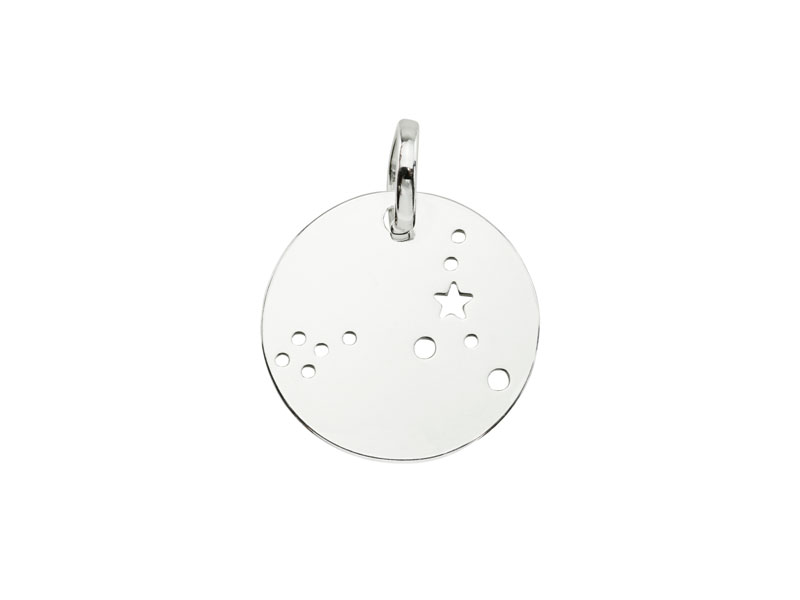Sterling Silver Pisces Constellation Pendant 18mm