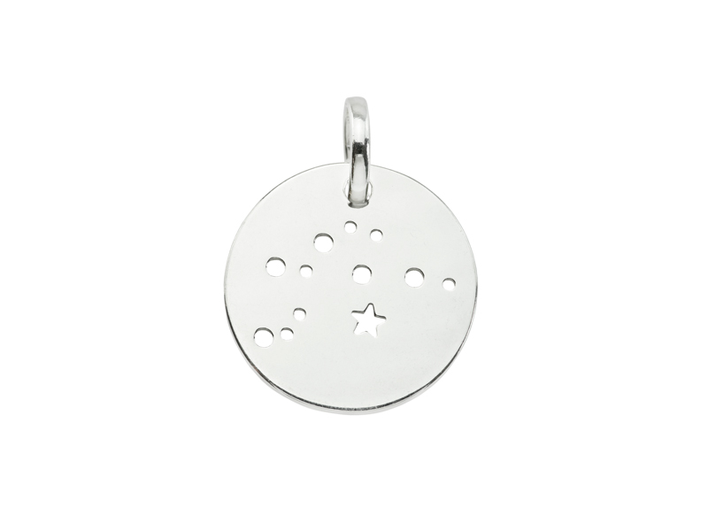 Sterling Silver Aquarius Constellation Pendant 18mm