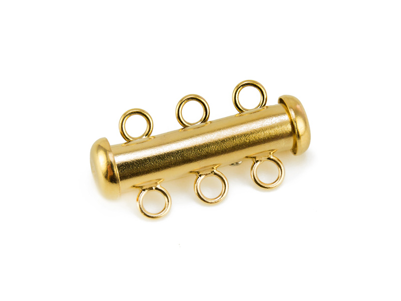 Gold Filled Tube Clasp - 3 Row