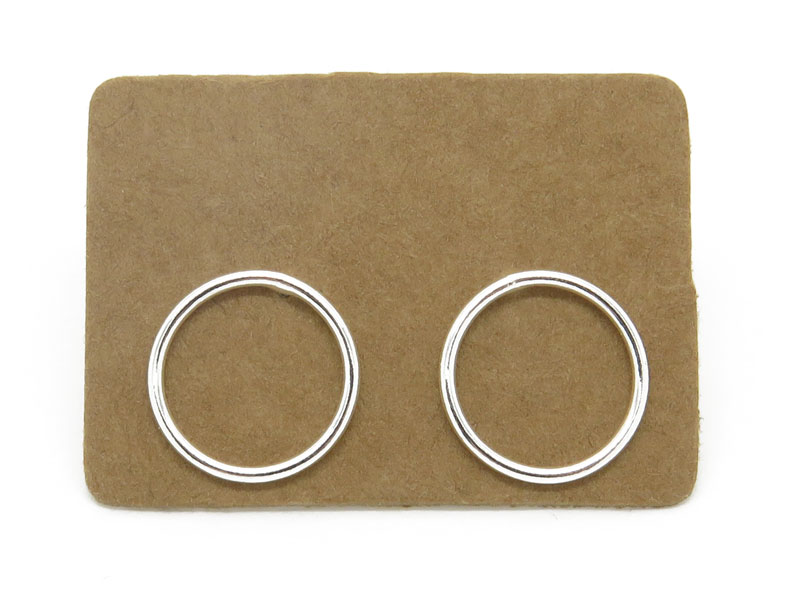 Sterling Silver Open Circle Ear Studs 12mm ~ PAIR
