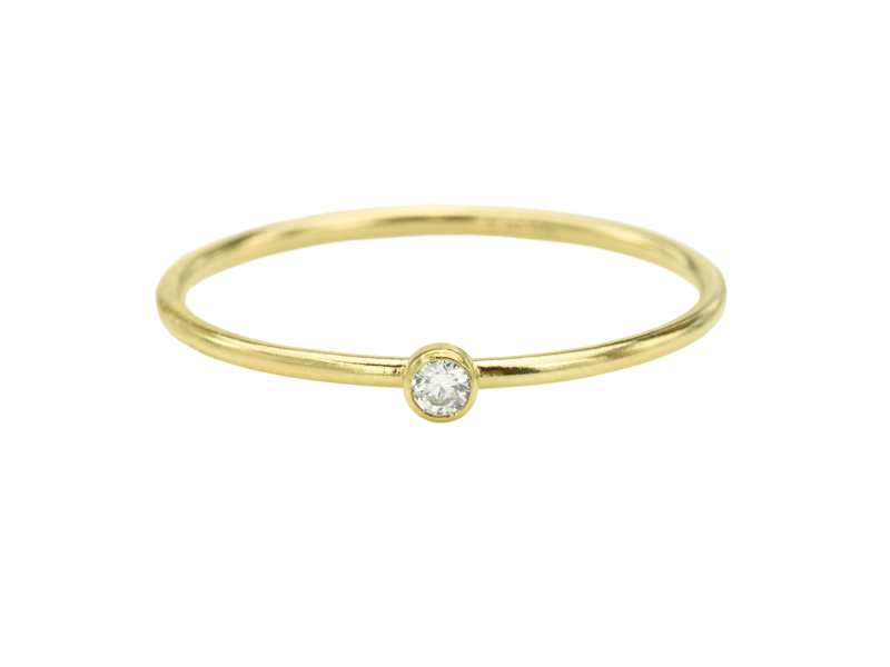 Gold Filled Stacking Ring with CZ ~ Size L