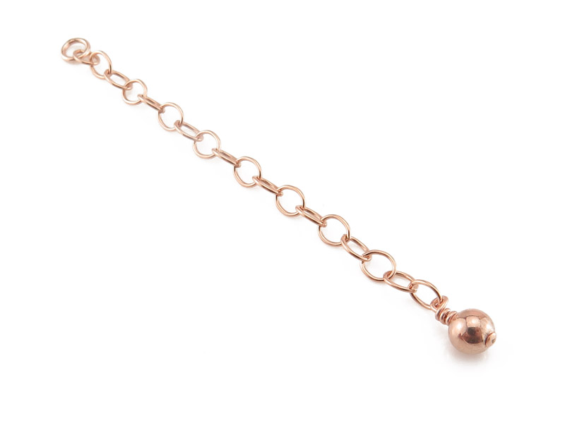 Rose Gold Filled Extension Chain with Ball ~ 2''